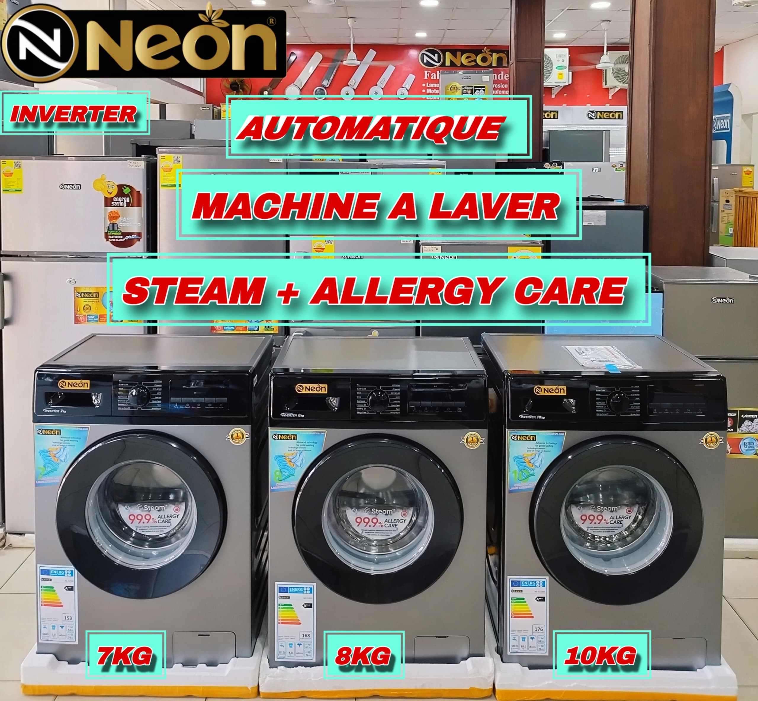 NEON MACHINE A LAVER INVERTER AUTO 10KG